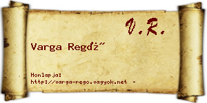 Varga Regő névjegykártya